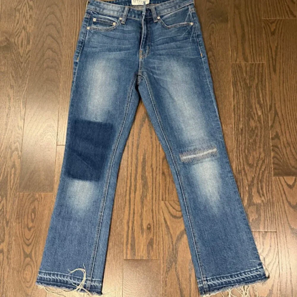 Derek Lam 10 Crosby Gia Mid-Rise Cropped Flare Jeans - Picture 7 of 9